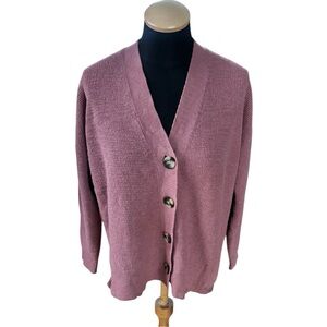 Madewell Cardigan Botton- Front Mauve Pink Birchmoor Oversized Chunky Size XS